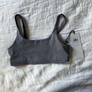 ALO MICRO HOUNDSTOOTH BRA